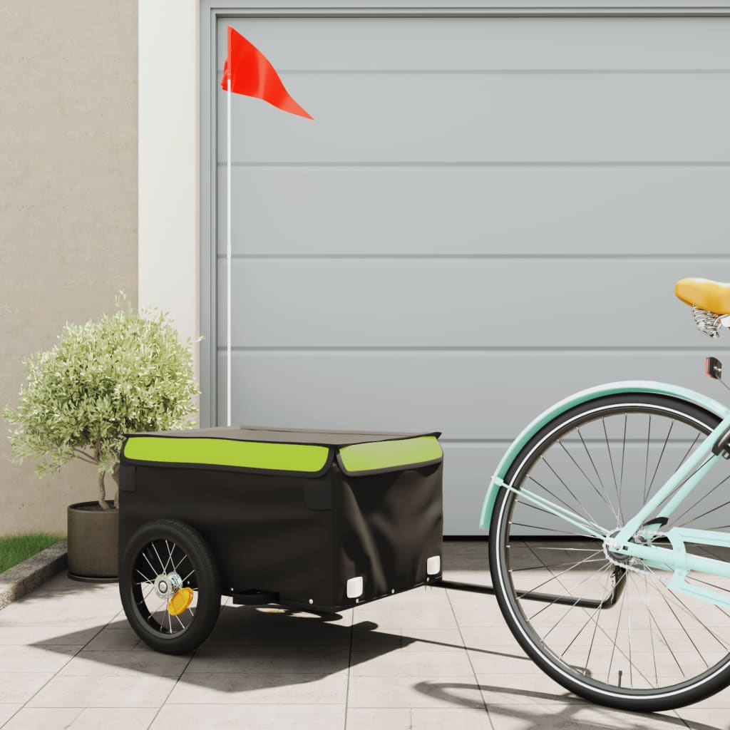 VXL8720845826246_m_en_hd_1.jpg vidaXL Vozík za bicykel, čierno zelený 30 kg, železo – Obrázok 1