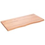 vidaXL Kúpeľňová doska bledohnedá 100x50x(2-4) cm ošetrený masív – Obrázok 2