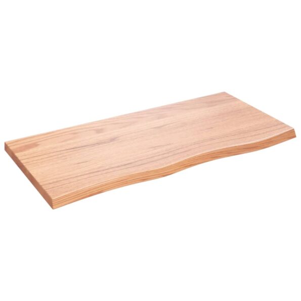 vidaXL Kúpeľňová doska bledohnedá 100x50x(2-4) cm ošetrený masív – Obrázok 2
