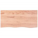 vidaXL Kúpeľňová doska bledohnedá 100x50x(2-4) cm ošetrený masív – Obrázok 3