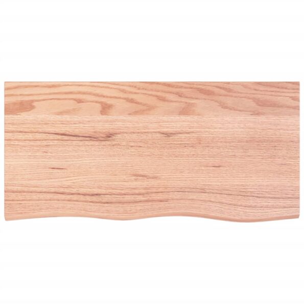 vidaXL Kúpeľňová doska bledohnedá 100x50x(2-4) cm ošetrený masív – Obrázok 3