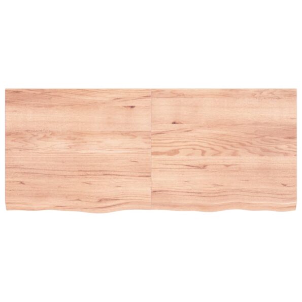 vidaXL Kúpeľňová doska bledohnedá 140x60x(2-4) cm ošetrený masív – Obrázok 3