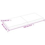 vidaXL Kúpeľňová doska bledohnedá 140x60x(2-4) cm ošetrený masív – Obrázok 6