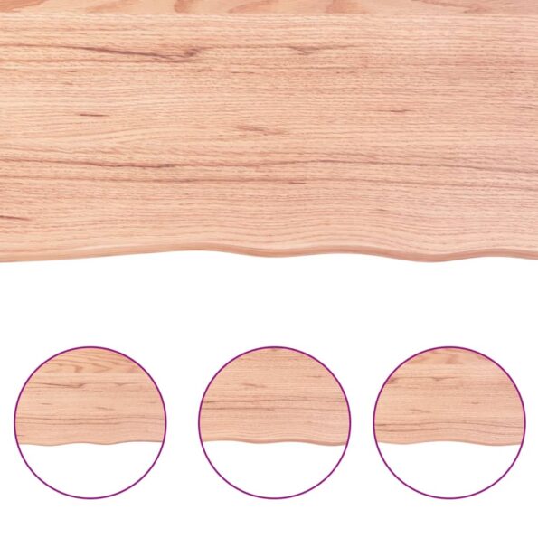 vidaXL Kúpeľňová doska bledohnedá 140x60x(2-4) cm ošetrený masív – Obrázok 8