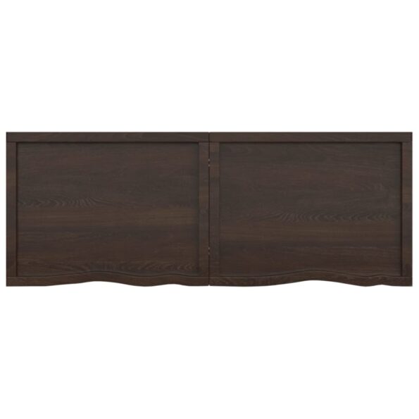 vidaXL Kúpeľňová doska tmavohnedá 160x60x(2-4) cm ošetrený masív – Obrázok 7