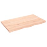 vidaXL Stolová doska 100x60x(2-4) cm neošetrený dubový masív – Obrázok 2