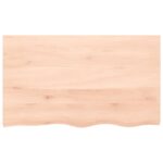 vidaXL Stolová doska 100x60x(2-4) cm neošetrený dubový masív – Obrázok 3