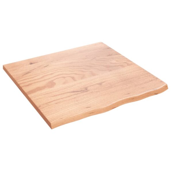vidaXL Stolová doska bledohnedá 60x60x2 cm ošetrený dubový masív – Obrázok 2