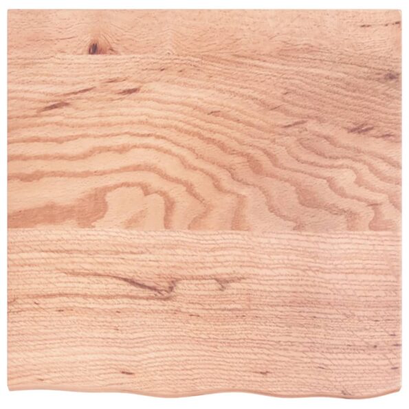 vidaXL Stolová doska bledohnedá 60x60x2 cm ošetrený dubový masív – Obrázok 3