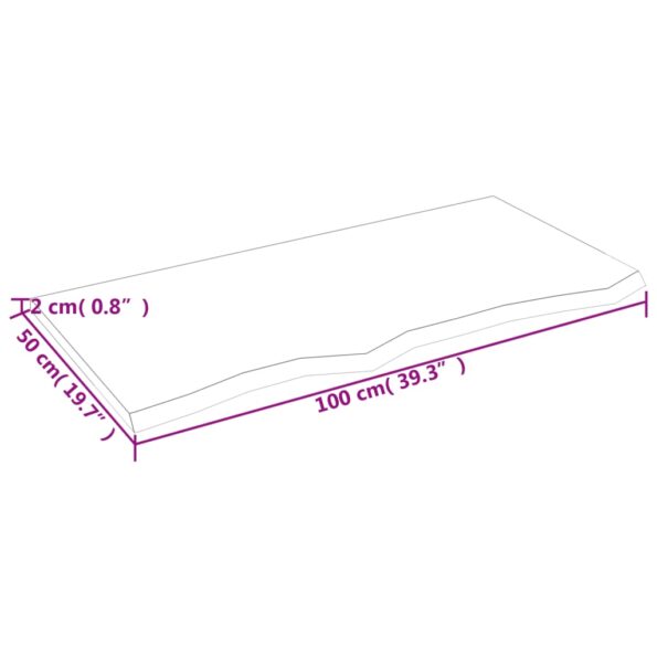 vidaXL Stolová doska bledohnedá 100x50x2 cm ošetrený dubový masív – Obrázok 6