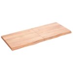 vidaXL Stolová doska bledohnedá 120x50x(2-4) cm ošetrený masívny dub – Obrázok 2