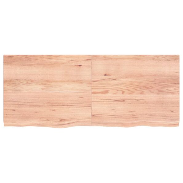 vidaXL Stolová doska bledohnedá 120x50x(2-4) cm ošetrený masívny dub – Obrázok 3