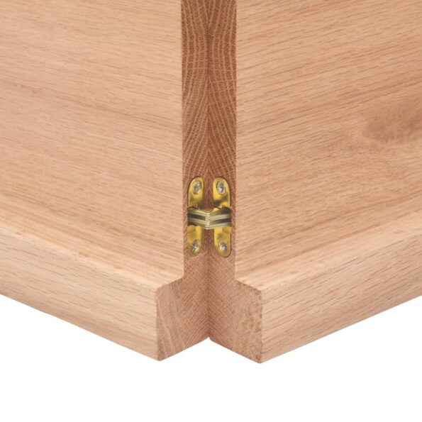 vidaXL Stolová doska bledohnedá 120x50x(2-4) cm ošetrený masívny dub – Obrázok 7