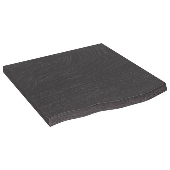 vidaXL Stolová doska tmavohnedá 60x60x(2-4) cm ošetrený dubový masív – Obrázok 2