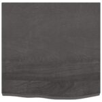 vidaXL Stolová doska tmavohnedá 60x60x(2-4) cm ošetrený dubový masív – Obrázok 3