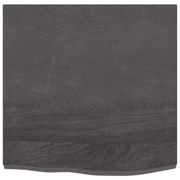 vidaXL Stolová doska tmavohnedá 60x60x(2-4) cm ošetrený dubový masív – Obrázok 3