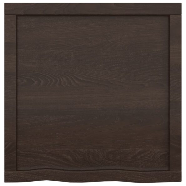 vidaXL Stolová doska tmavohnedá 60x60x(2-4) cm ošetrený dubový masív – Obrázok 6