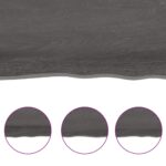 vidaXL Stolová doska tmavohnedá 60x60x(2-4) cm ošetrený dubový masív – Obrázok 7