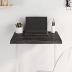 vidaXL Stolová doska tmavohnedá 60x60x(2-4) cm ošetrený dubový masív