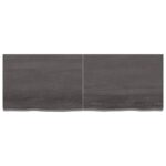 vidaXL Stolová doska tmavohnedá 140x50x(2-4) cm ošetrený dubový masív – Obrázok 3