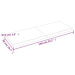 vidaXL Stolová doska tmavohnedá 140x50x(2-4) cm ošetrený dubový masív – Obrázok 9