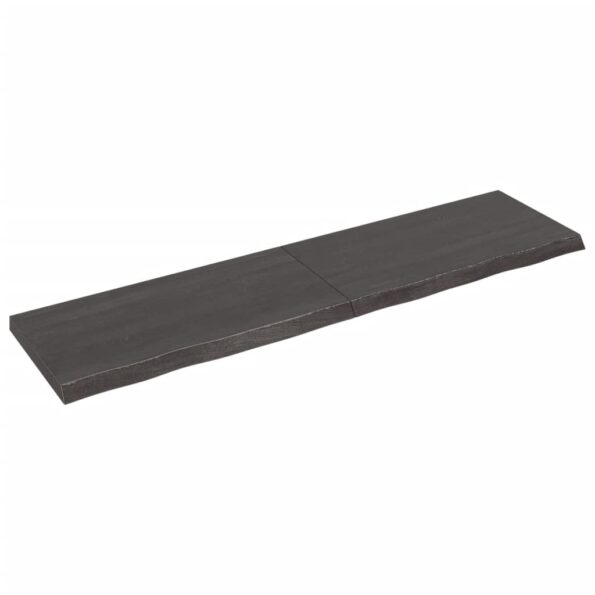 vidaXL Stolová doska tmavohnedá 200x50x(2-6) cm ošetrený dubový masív – Obrázok 2