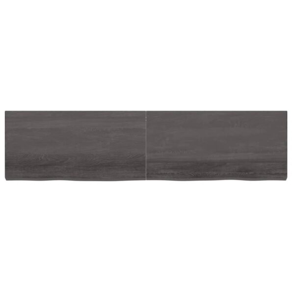 vidaXL Stolová doska tmavohnedá 200x50x(2-6) cm ošetrený dubový masív – Obrázok 3