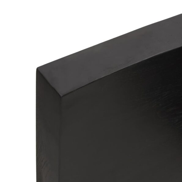 vidaXL Stolová doska tmavohnedá 200x50x(2-6) cm ošetrený dubový masív – Obrázok 4