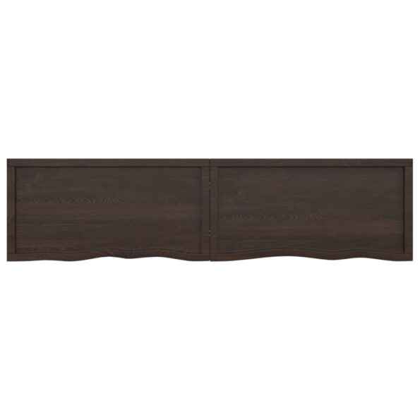 vidaXL Stolová doska tmavohnedá 200x50x(2-6) cm ošetrený dubový masív – Obrázok 7