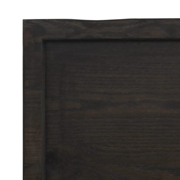 vidaXL Stolová doska tmavohnedá 200x50x(2-6) cm ošetrený dubový masív – Obrázok 9
