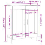 vidaXL Komoda biela 69,5x34x90 cm kompozitné drevo – Obrázok 12