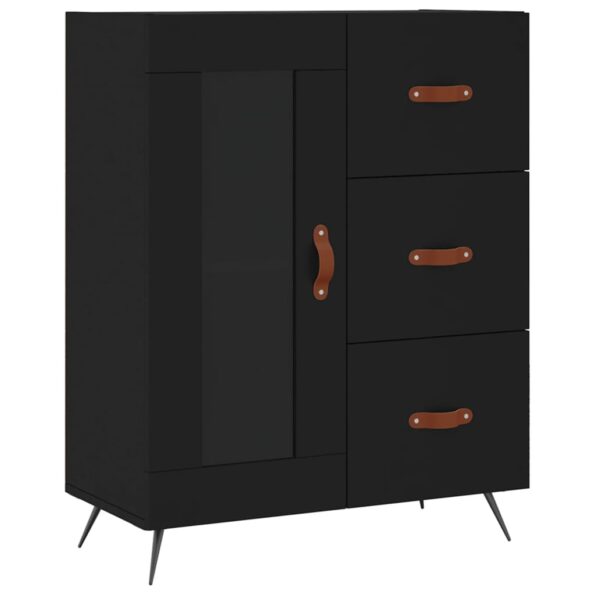 vidaXL Komoda čierna 69,5x34x90 cm kompozitné drevo – Obrázok 2