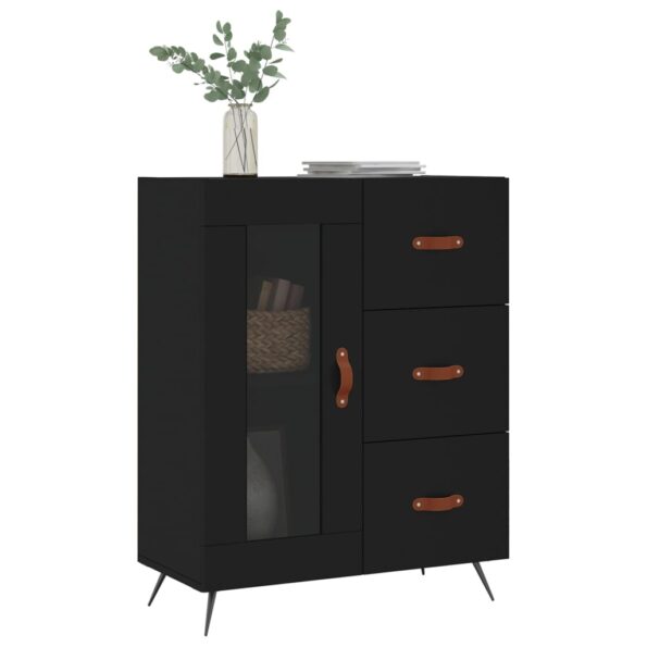 vidaXL Komoda čierna 69,5x34x90 cm kompozitné drevo – Obrázok 3