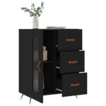 vidaXL Komoda čierna 69,5x34x90 cm kompozitné drevo – Obrázok 4