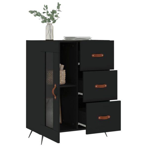 vidaXL Komoda čierna 69,5x34x90 cm kompozitné drevo – Obrázok 4