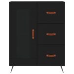 vidaXL Komoda čierna 69,5x34x90 cm kompozitné drevo – Obrázok 5