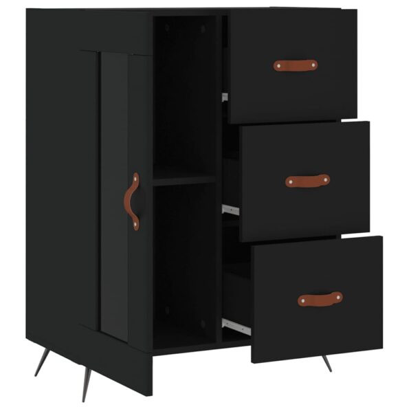 vidaXL Komoda čierna 69,5x34x90 cm kompozitné drevo – Obrázok 6
