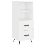 vidaXL Komoda lesklá biela 34,5x34x90 cm spracované drevo – Obrázok 2