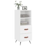 vidaXL Komoda lesklá biela 34,5x34x90 cm spracované drevo – Obrázok 3