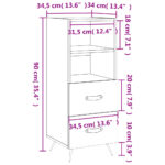 vidaXL Komoda lesklá biela 34,5x34x90 cm spracované drevo – Obrázok 12