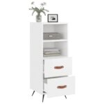 vidaXL Komoda lesklá biela 34,5x34x90 cm spracované drevo – Obrázok 4