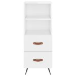 vidaXL Komoda lesklá biela 34,5x34x90 cm spracované drevo – Obrázok 6
