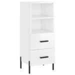 vidaXL Komoda lesklá biela 34,5x34x90 cm spracované drevo – Obrázok 2