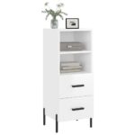 vidaXL Komoda lesklá biela 34,5x34x90 cm spracované drevo – Obrázok 3
