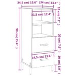 vidaXL Komoda lesklá biela 34,5x34x90 cm spracované drevo – Obrázok 12