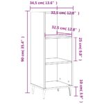 vidaXL Komoda biela 34,5x32,5x90 cm kompozitné drevo – Obrázok 9