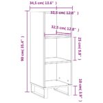 vidaXL Komoda sivý dub sonoma 34,5x32,5x90 cm kompozitné drevo – Obrázok 8