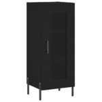 vidaXL Komoda čierna 34,5x34x90 cm spracované drevo – Obrázok 2