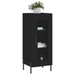 vidaXL Komoda čierna 34,5x34x90 cm spracované drevo – Obrázok 3