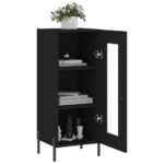vidaXL Komoda čierna 34,5x34x90 cm spracované drevo – Obrázok 4